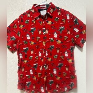 Denim & Flower‎ Red Holiday Print Shirt